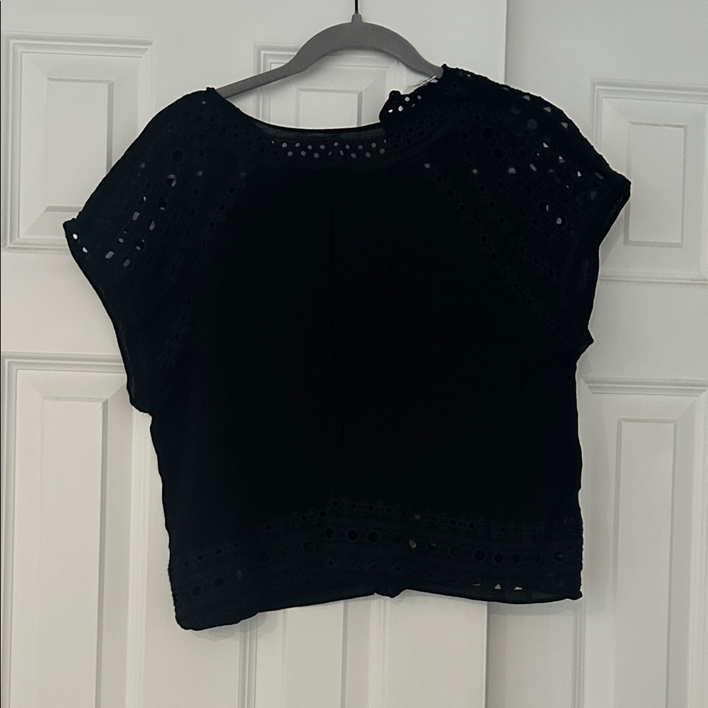 Wilfred Black Eyelet Blouse